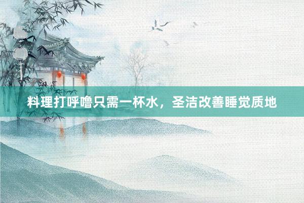 料理打呼噜只需一杯水，圣洁改善睡觉质地